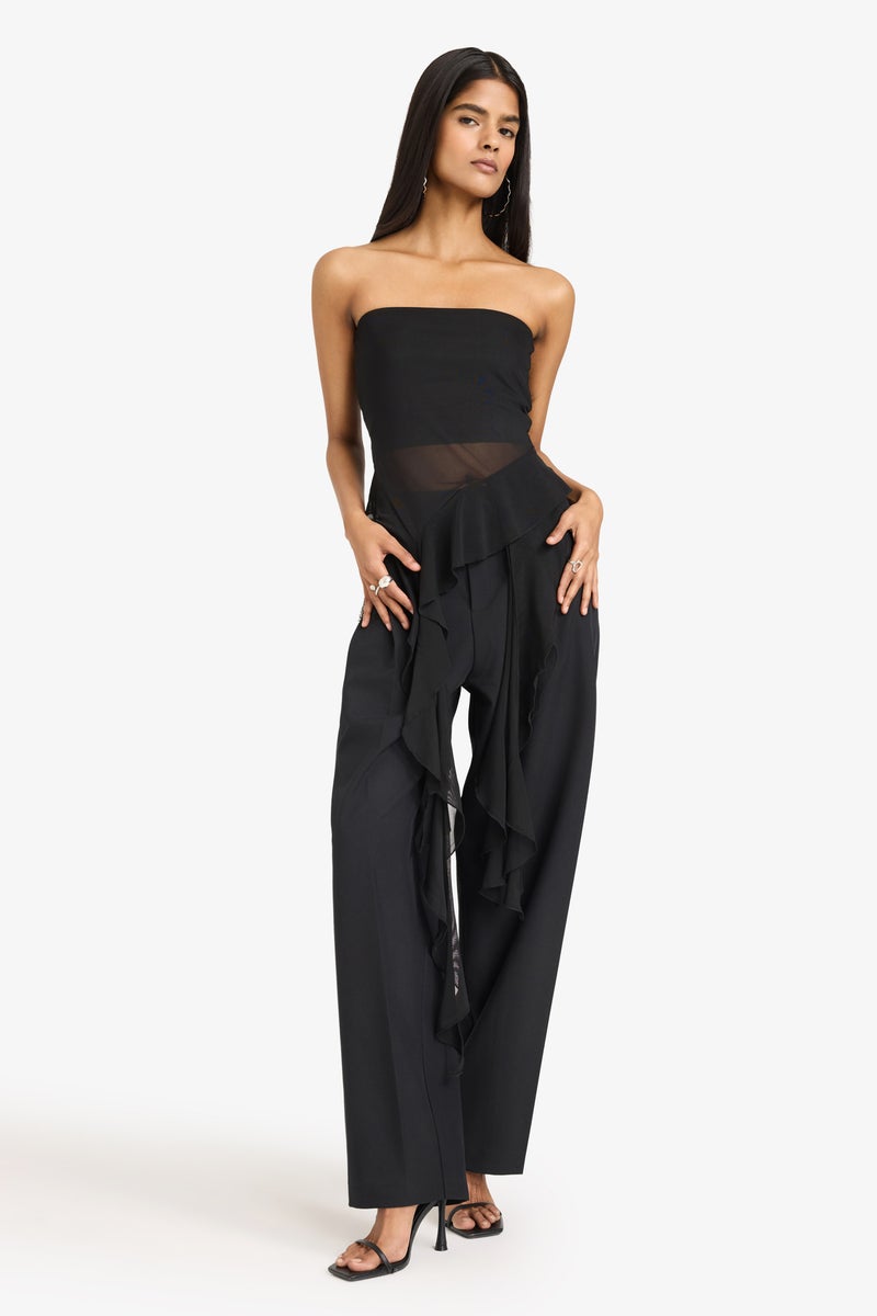 DeFacto Black Woman Baggy Fit Zipper Normal Waist Trousers Casual - Image 2